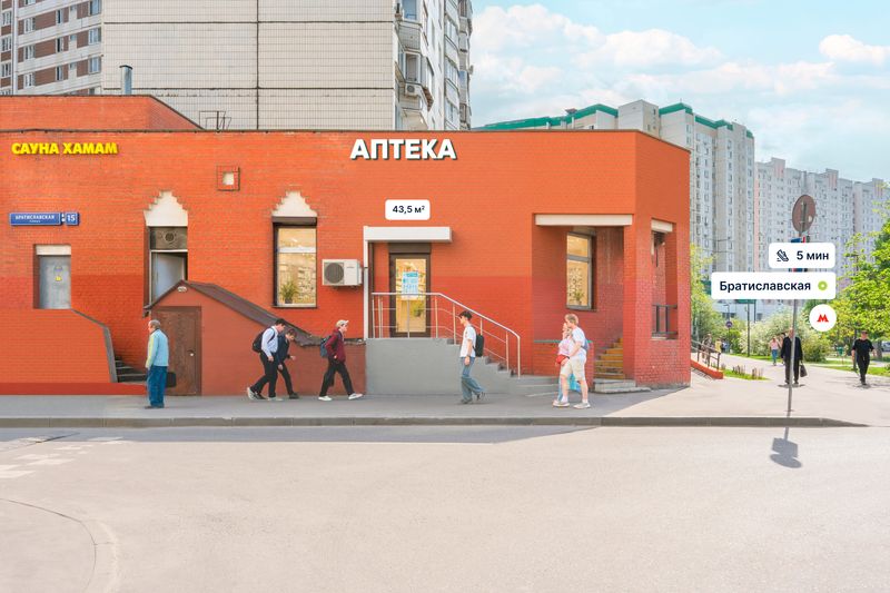 Стрит-ретейл, 43,5 м²