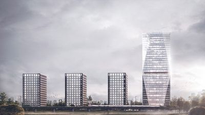 БЦ Light City — фасады и входная группа, визуализация