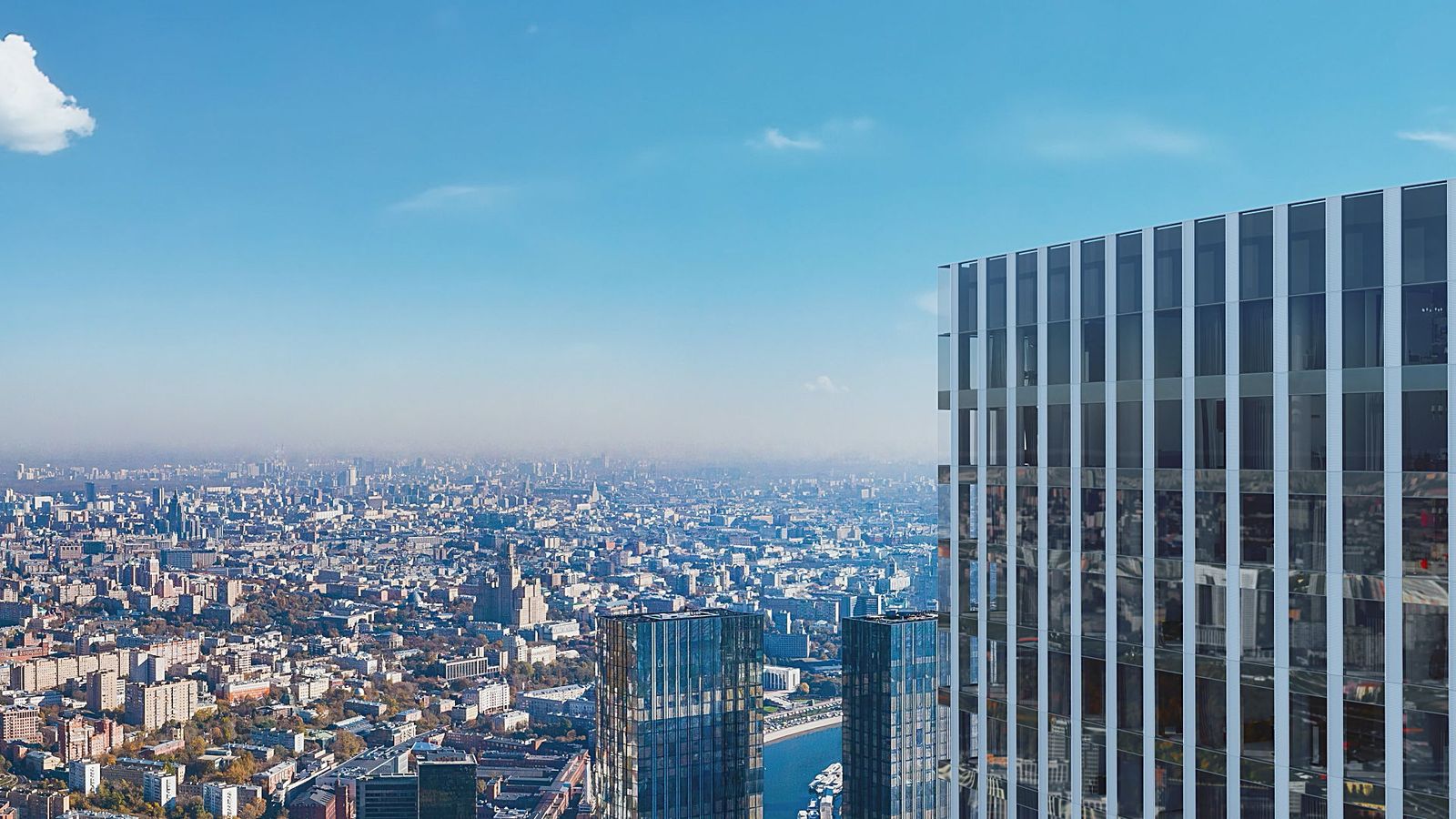 Вид из башен Moscow Towers на город, кадр с сайта проекта