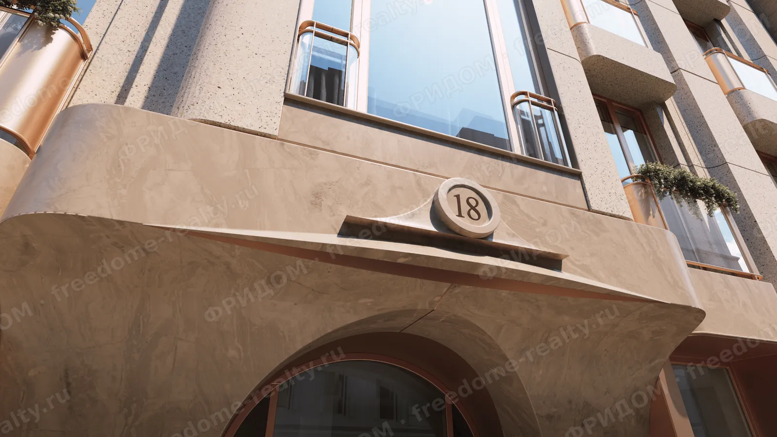 Фасадная деталь клубного дома Дом Соболева
