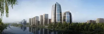 БЦ STONE Мнёвники 3 в панораме набережной, визуализация с сайта девелопера