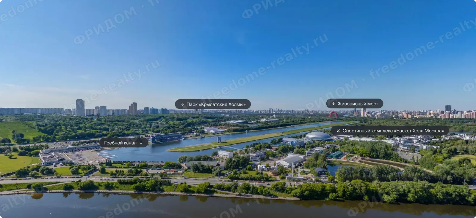 Расположение БЦ STONE Мнёвники 3 на Москве-реке, панорама с сайта девелопера