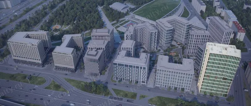 Квартал «ВТБ Арена парк» с бизнес-центром «Арена» (визуализация с официального сайта).