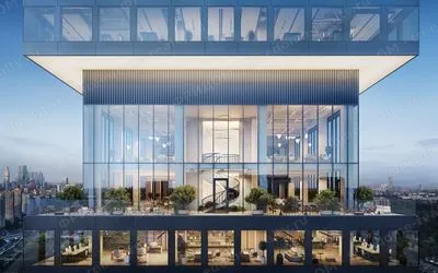 Визуализация БЦ Omni Tower: двусветные этажи с террасой. Источник: сайт проекта omnitower.moscow.